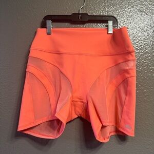 High Waisted Mesh Airlift Shorts in Candy Orange size L